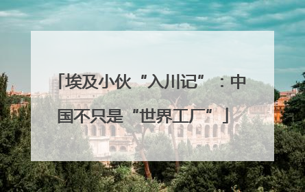 埃及小伙“入川记”：中国不只是“世界工厂”