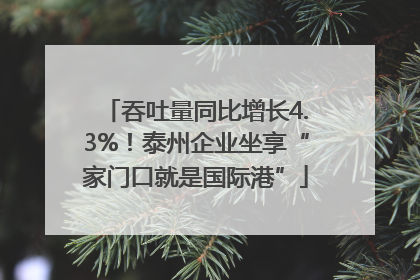 吞吐量同比增长4.3%！泰州企业坐享“家门口就是国际港”