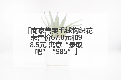 商家售卖毛线钩织花束售价67.8元和98.5元 寓意“录取吧”“985”