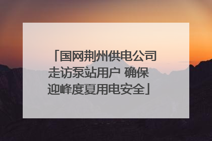 国网荆州供电公司走访泵站用户 确保迎峰度夏用电安全