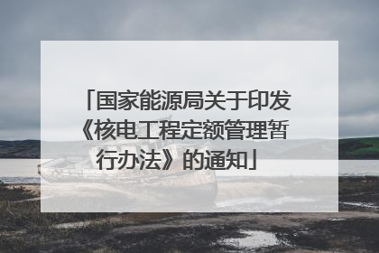 国家能源局关于印发《核电工程定额管理暂行办法》的通知