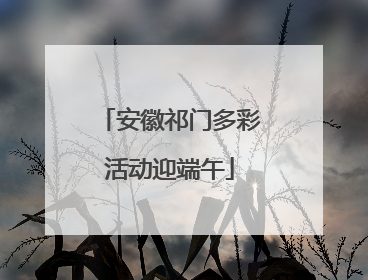 安徽祁门多彩活动迎端午