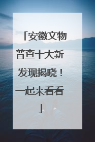 安徽文物普查十大新发现揭晓！一起来看看