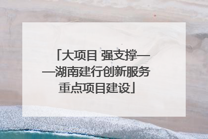 大项目 强支撑——湖南建行创新服务重点项目建设