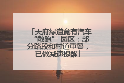天府绿道竟有汽车“敞跑” 园区：部分路段和村道重叠，已做减速提醒
