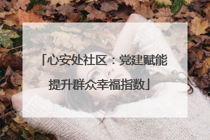心安处社区：党建赋能 提升群众幸福指数