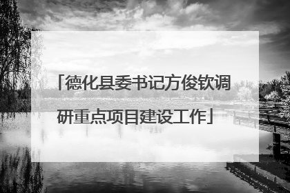 德化县委书记方俊钦调研重点项目建设工作
