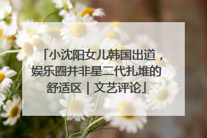 小沈阳女儿韩国出道，娱乐圈并非星二代扎堆的舒适区｜文艺评论