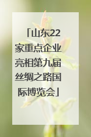 山东22家重点企业亮相第九届丝绸之路国际博览会