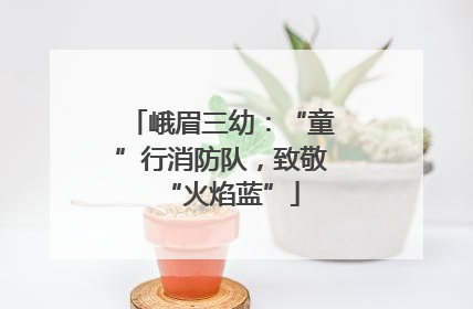 峨眉三幼：“童”行消防队，致敬“火焰蓝”