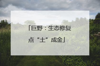 巨野：生态修复点“土”成金