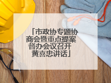市政协专题协商会暨重点提案督办会议召开 黄喜忠讲话