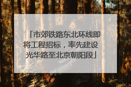 市郊铁路东北环线即将工程招标，率先建设光华路至北京朝阳段