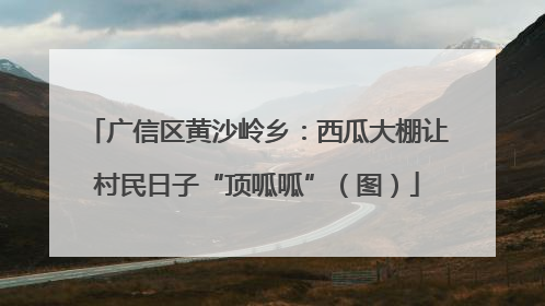 广信区黄沙岭乡：西瓜大棚让村民日子“顶呱呱”（图）