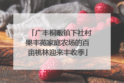 广丰桐畈镇下社村果丰苑家庭农场的百亩桃林迎来丰收季
