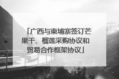 广西与柬埔寨签订芒果干、榴莲采购协议和贸易合作框架协议