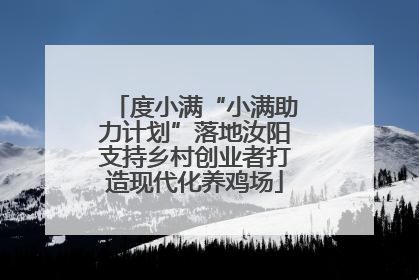 度小满“小满助力计划”落地汝阳支持乡村创业者打造现代化养鸡场