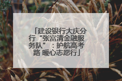 建设银行大庆分行“张富清金融服务队”：护航高考路 暖心志愿行