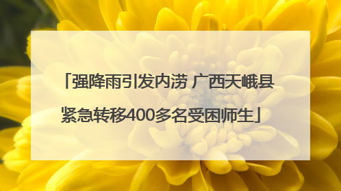 强降雨引发内涝 广西天峨县紧急转移400多名受困师生