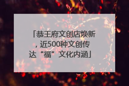 恭王府文创店焕新，近500种文创传达“福”文化内涵