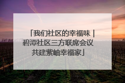 我们社区的幸福味｜碧潭社区三方联席会议共建紫岫幸福家