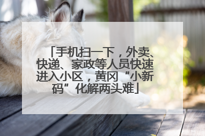 手机扫一下，外卖、快递、家政等人员快速进入小区，黄冈“小新码”化解两头难