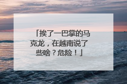 挨了一巴掌的马克龙，在越南说了些啥？危险！