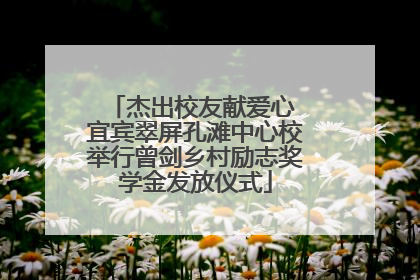 杰出校友献爱心 宜宾翠屏孔滩中心校举行曾剑乡村励志奖学金发放仪式