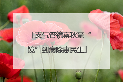 支气管镜察秋毫“镜”到病除惠民生