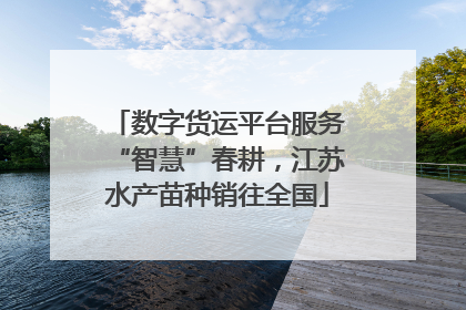 数字货运平台服务“智慧”春耕，江苏水产苗种销往全国