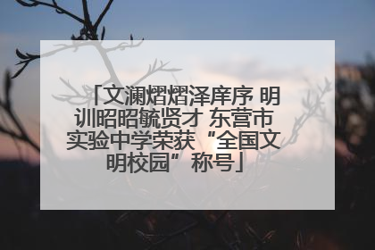 文澜熠熠泽庠序 明训昭昭毓贤才 东营市实验中学荣获“全国文明校园”称号