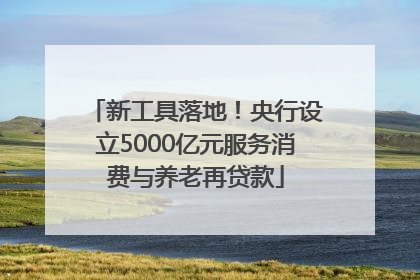 新工具落地！央行设立5000亿元服务消费与养老再贷款