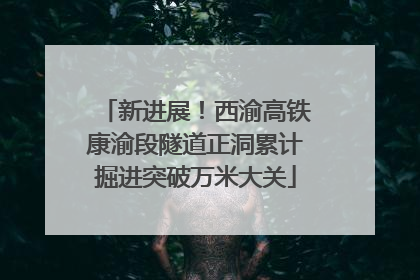 新进展！西渝高铁康渝段隧道正洞累计掘进突破万米大关