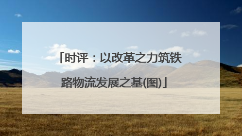 时评：以改革之力筑铁路物流发展之基(图)