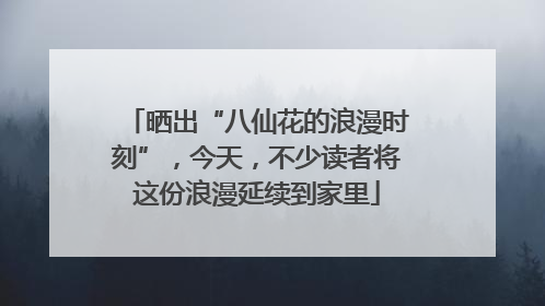 晒出“八仙花的浪漫时刻”，今天，不少读者将这份浪漫延续到家里