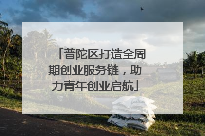 普陀区打造全周期创业服务链，助力青年创业启航