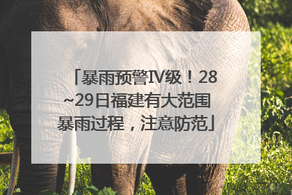 暴雨预警Ⅳ级！28~29日福建有大范围暴雨过程，注意防范