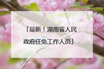 最新！湖南省人民政府任免工作人员