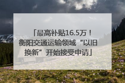 最高补贴16.5万！衡阳交通运输领域“以旧换新”开始接受申请