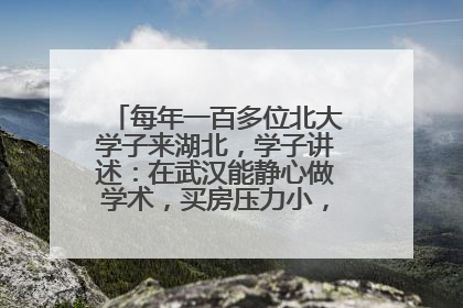 每年一百多位北大学子来湖北，学子讲述：在武汉能静心做学术，买房压力小，创业成本低