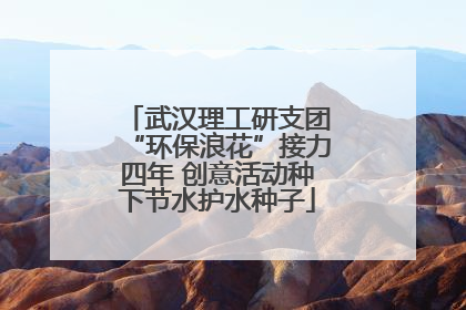 武汉理工研支团“环保浪花”接力四年 创意活动种下节水护水种子