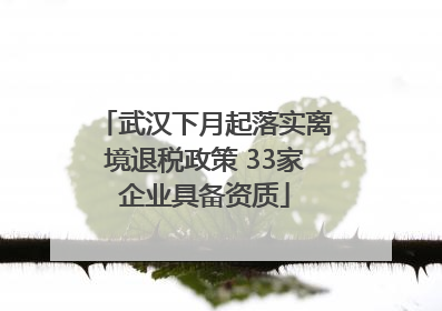 武汉下月起落实离境退税政策 33家企业具备资质