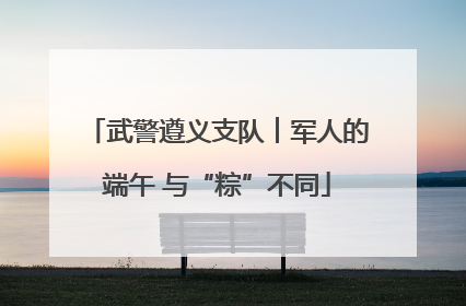 武警遵义支队︱军人的端午 与“粽”不同
