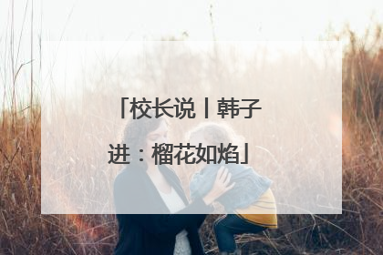 校长说丨韩子进：榴花如焰
