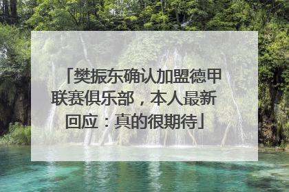 樊振东确认加盟德甲联赛俱乐部，本人最新回应：真的很期待