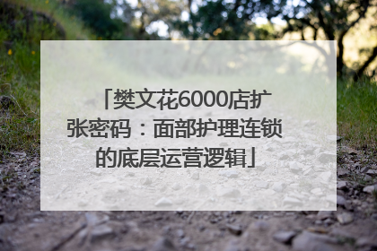 樊文花6000店扩张密码：面部护理连锁的底层运营逻辑