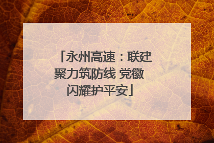 永州高速：联建聚力筑防线 党徽闪耀护平安