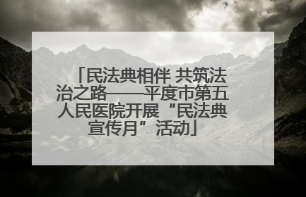 民法典相伴 共筑法治之路——平度市第五人民医院开展“民法典宣传月”活动