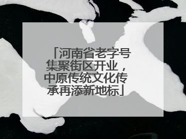 河南省老字号集聚街区开业，中原传统文化传承再添新地标