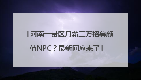 河南一景区月薪三万招募颜值NPC？最新回应来了
